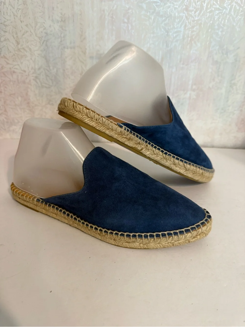 Pinaz Navy Suede Espadrille Slip-On, Business, Casual, Made In Spain, Sz 39